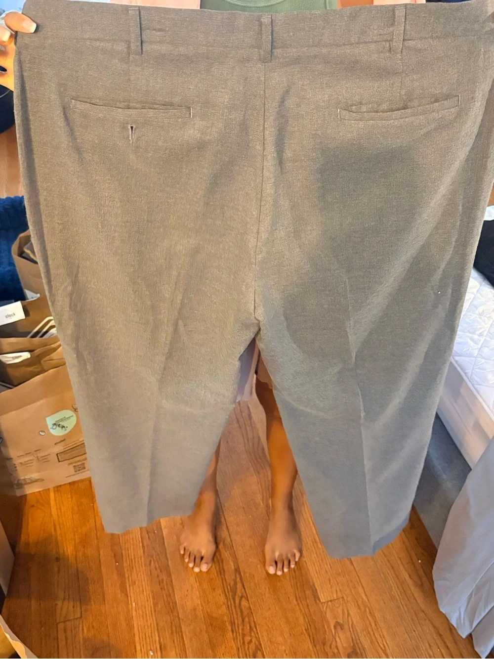Classic Straight-Leg Dress Pants in Taupe